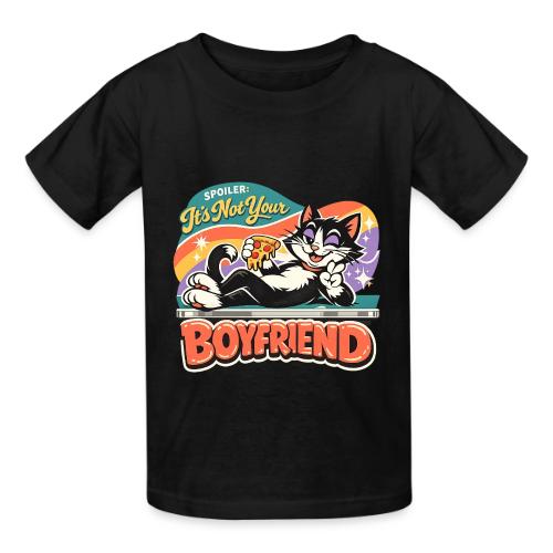 Sassy Cat Pride Pizza Retro Comic - Heavyweight Kid's T-Shirt