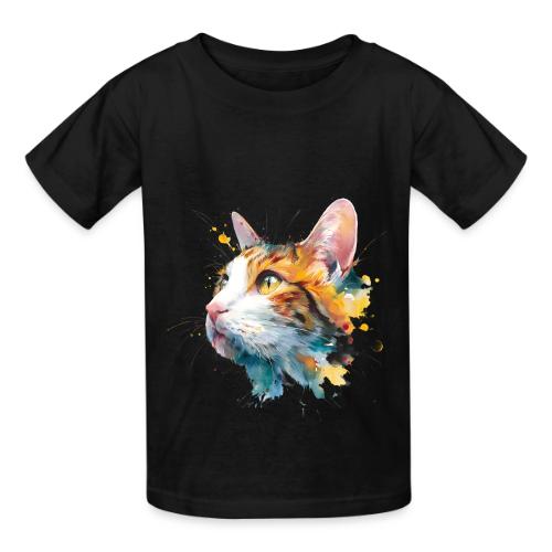Cat: Feline Ink Burst - Heavyweight Kid's T-Shirt