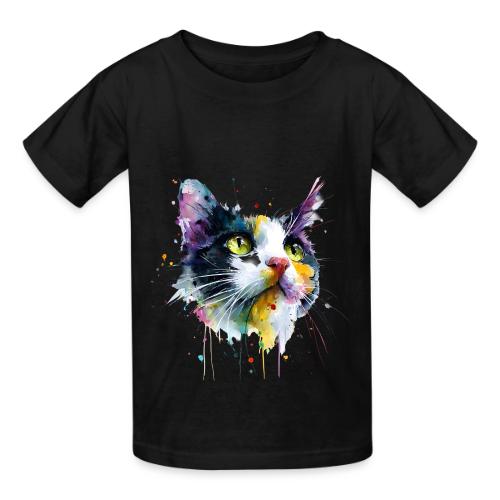 Cat: Painted Purr Expression - Heavyweight Kid's T-Shirt