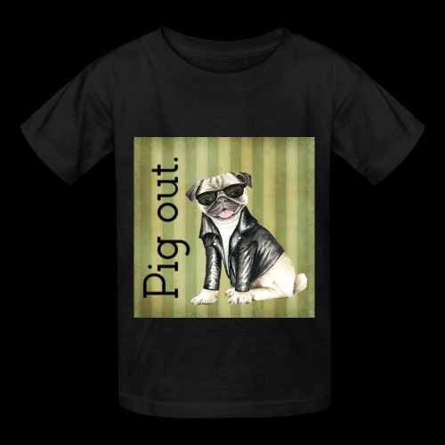 Pig out Pug life - Hanes Youth T-Shirt