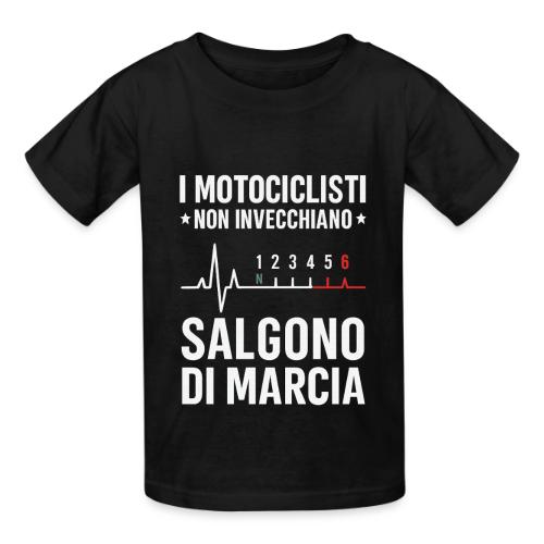 Motorcyclists Never Age Heartbeat Design - Heavyweight Kid's T-Shirt