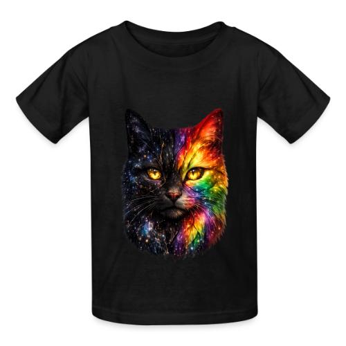 Cosmic Galaxy Rainbow Cat - Heavyweight Kid's T-Shirt