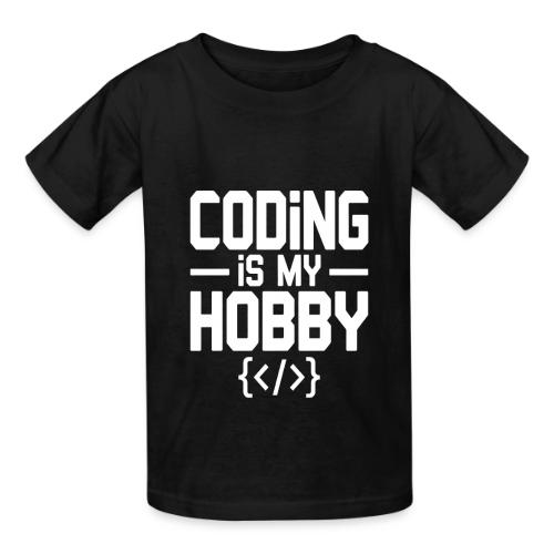 Coding Is My Hobby Typography - Heavyweight Kid's T-Shirt