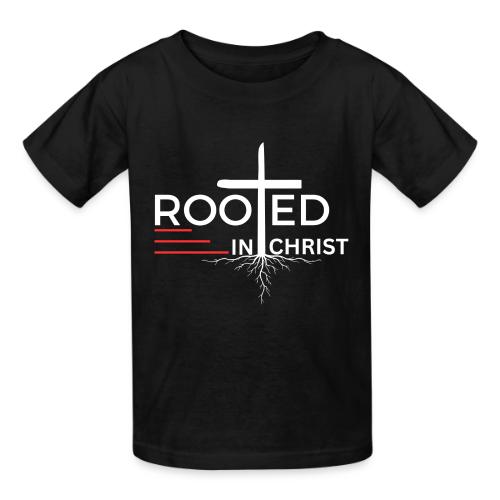 Rooted in Christ (white) - Colossians 2:7 - Heavyweight Kid's T-Shirt