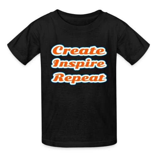 Create, Inspire, Repeat — Artist Life Script - Heavyweight Kid's T-Shirt