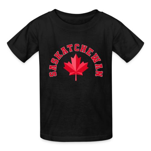 Saskatchewan with maple leaf - Heavyweight Kid's T-Shirt
