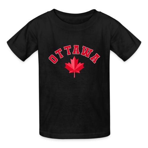 Ottawa with maple leaf - Heavyweight Kid's T-Shirt