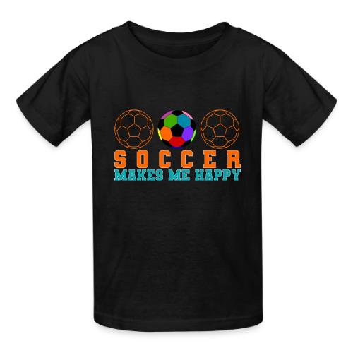 Soccer Makes Me Happy - Heavyweight Kid's T-Shirt
