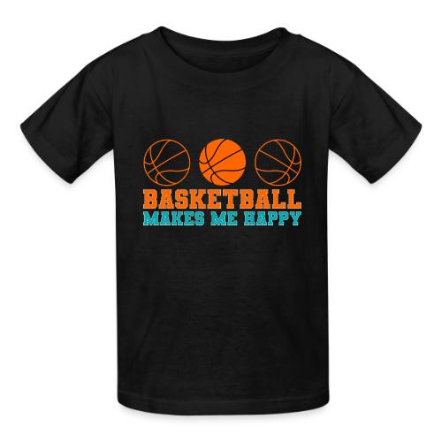 Basketball makes me happy - Heavyweight Kid's T-Shirt