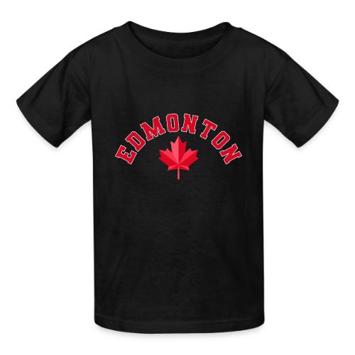 Edmonton with maple leaf - Heavyweight Kid's T-Shirt