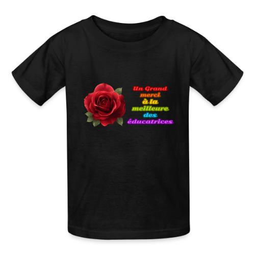 Thank You Educator: Pink and Rainbow Message - Heavyweight Kid's T-Shirt
