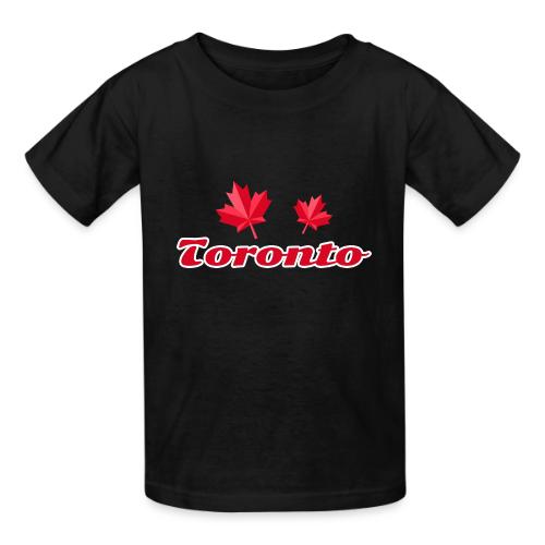 Toronto with two red maple leaves - Heavyweight Kid's T-Shirt