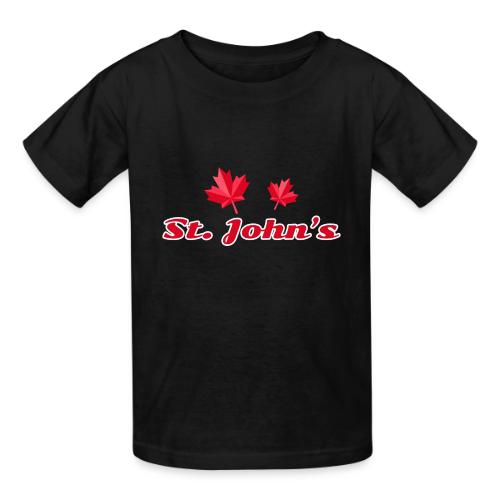 St. John's with two red maple leaves - Heavyweight Kid's T-Shirt