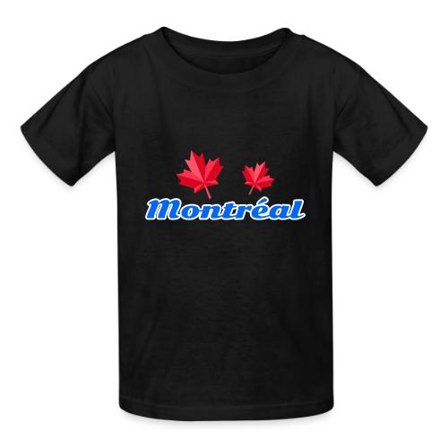Montréal with two red maple leaves - Heavyweight Kid's T-Shirt
