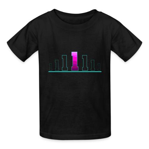 Number 1 in Magenta: Varsity Font - Heavyweight Kid's T-Shirt