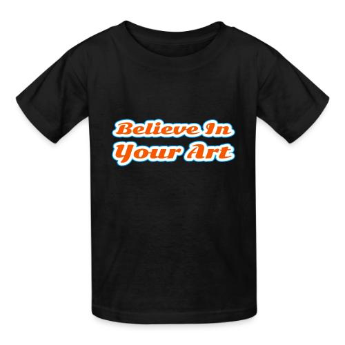 Believe in Your Art — Creative Glow Script - Heavyweight Kid's T-Shirt