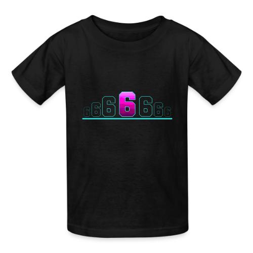 Number 6 in Magenta: Varsity Font - Heavyweight Kid's T-Shirt