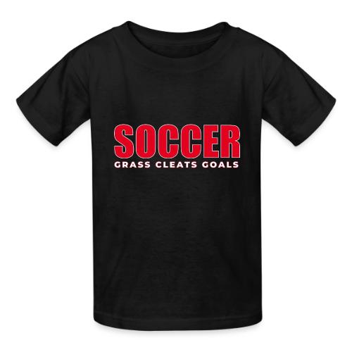 Soccer Grass Cleats Goals Typography Design - Heavyweight Kid's T-Shirt