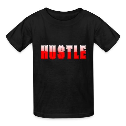 HUSTLE Bold Red Motivational Typography Design - Heavyweight Kid's T-Shirt
