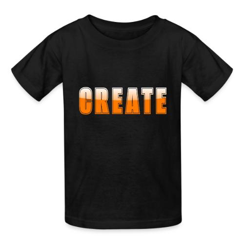 CREATE Vibrant Orange Bold Word Graphic - Heavyweight Kid's T-Shirt