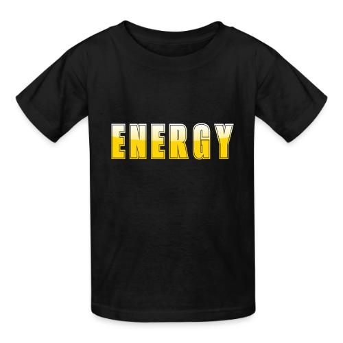 ENERGY Electric Yellow Power Word Design - Heavyweight Kid's T-Shirt