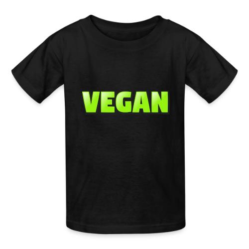 Vegan Bold Green Typography Design - Heavyweight Kid's T-Shirt