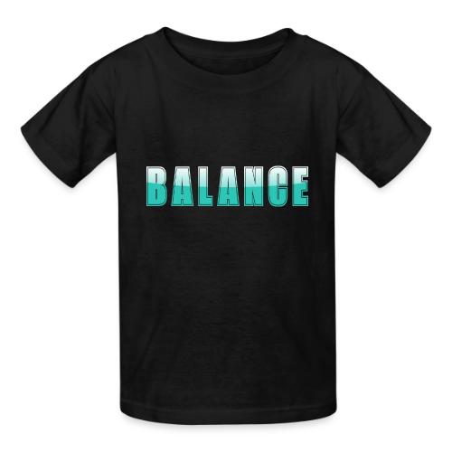 BALANCE Calm Teal Minimal Word Art Design - Heavyweight Kid's T-Shirt