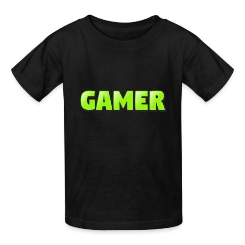 Gamer Neon Green Gaming Logo Design - Heavyweight Kid's T-Shirt