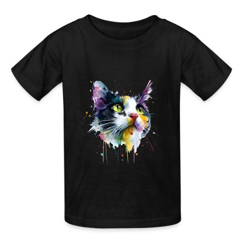 Cat: Painted Purr Expression - Heavyweight Kid's T-Shirt