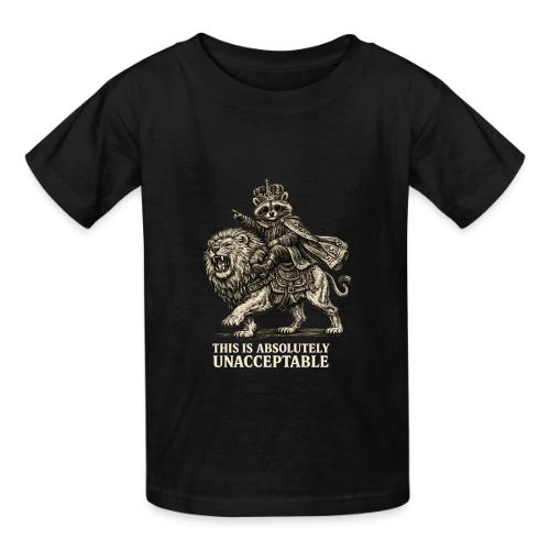 Funny Raccoon King Riding Lion Vintage Meme Art - Heavyweight Kid's T-Shirt