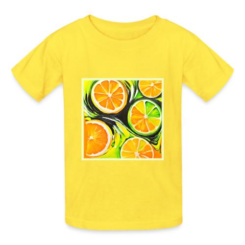 Vibrant Citrus Painting - Heavyweight Kid's T-Shirt