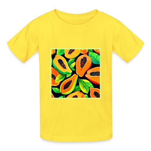 Tropical Papaya Paradise - Heavyweight Kid's T-Shirt