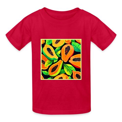 Tropical Papaya Paradise - Heavyweight Kid's T-Shirt