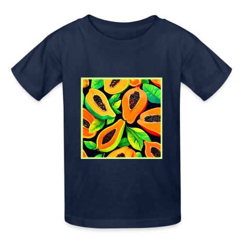 Tropical Papaya Paradise - Heavyweight Kid's T-Shirt
