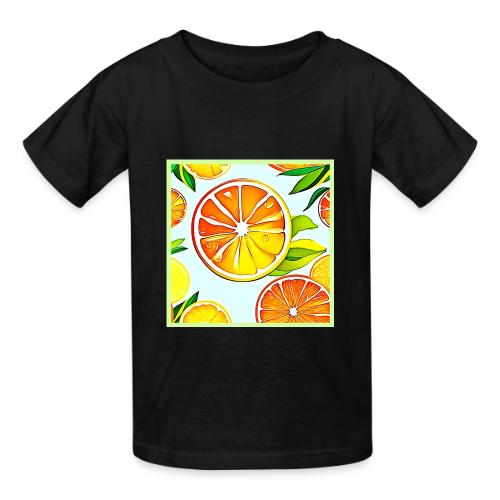 Orange Slice: Citrus Art - Heavyweight Kid's T-Shirt