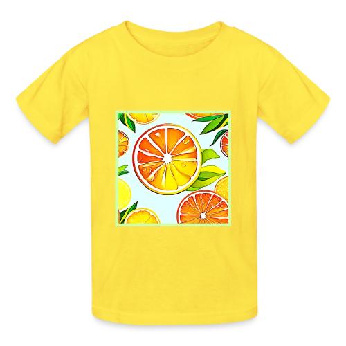 Orange Slice: Citrus Art - Heavyweight Kid's T-Shirt