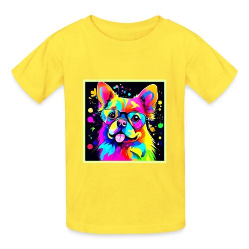 Vivid Canine Vibes Design - Heavyweight Kid's T-Shirt