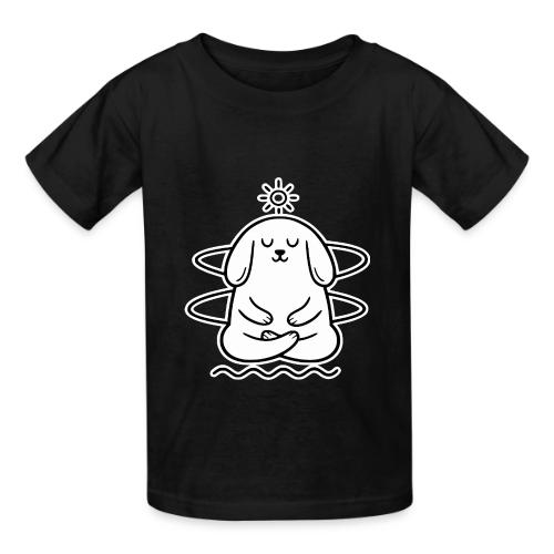 Cute Meditating Bunny Zen Yoga Animal - Heavyweight Kid's T-Shirt
