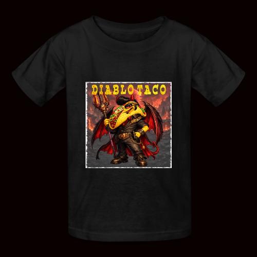 The Diablo Taco Spicy Demon Character - Heavyweight Kid's T-Shirt