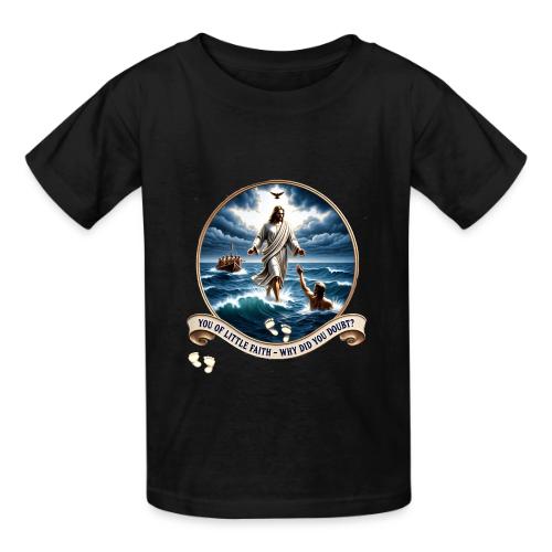Walking On Water Faith T Shirt, Christian Miracle - Heavyweight Kid's T-Shirt