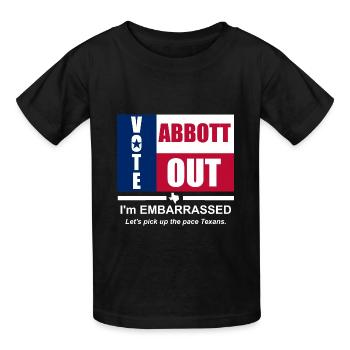 Vote Abbott Out I m EMBARRASSED - Heavyweight Kid's T-Shirt - black - Front