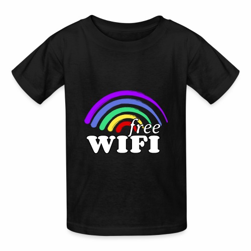 Funny Free Gay Pride Rainbow WiFi - Send Love - Hanes Youth T-Shirt