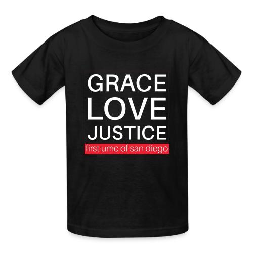 Grace Love Justice - square - Heavyweight Kid's T-Shirt