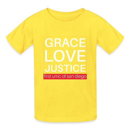 Grace Love Justice - square - Heavyweight Kid's T-Shirt