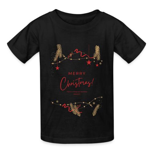 Merry Christmas Typography Design - Heavyweight Kid's T-Shirt