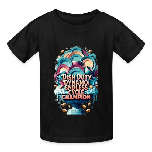 Dish Duty Dynamo T Shirt, Endless Cycle Champion - Heavyweight Kid's T-Shirt