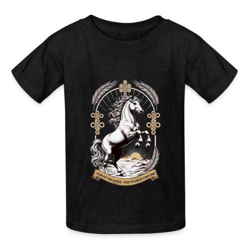 Year of the Horse Rearing T Shirt, Lunar New Year - Heavyweight Kid's T-Shirt