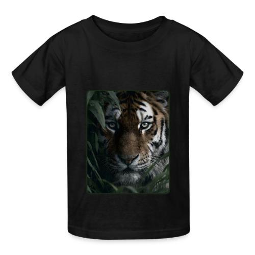 Tiger Jungle Eyes Wildlife Design - Heavyweight Kid's T-Shirt