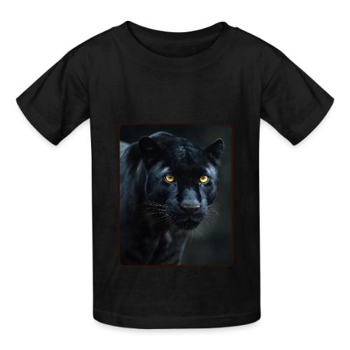 Black Panther Glowing Eyes Design - Heavyweight Kid's T-Shirt