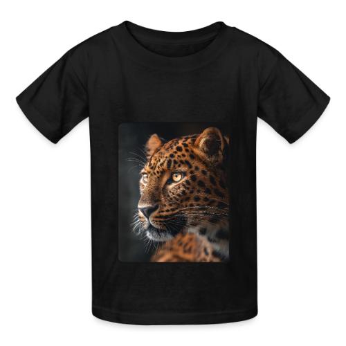 Amur Leopard Face Wildlife Design - Heavyweight Kid's T-Shirt